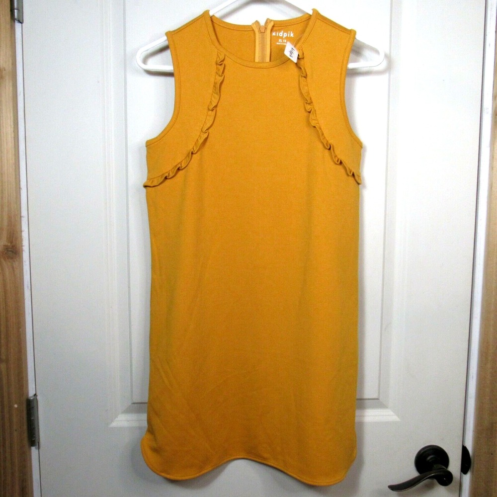 New Kidpik Gold Yellow Size 14 XL Girls Dress Straightline Fall Mustard *READ*